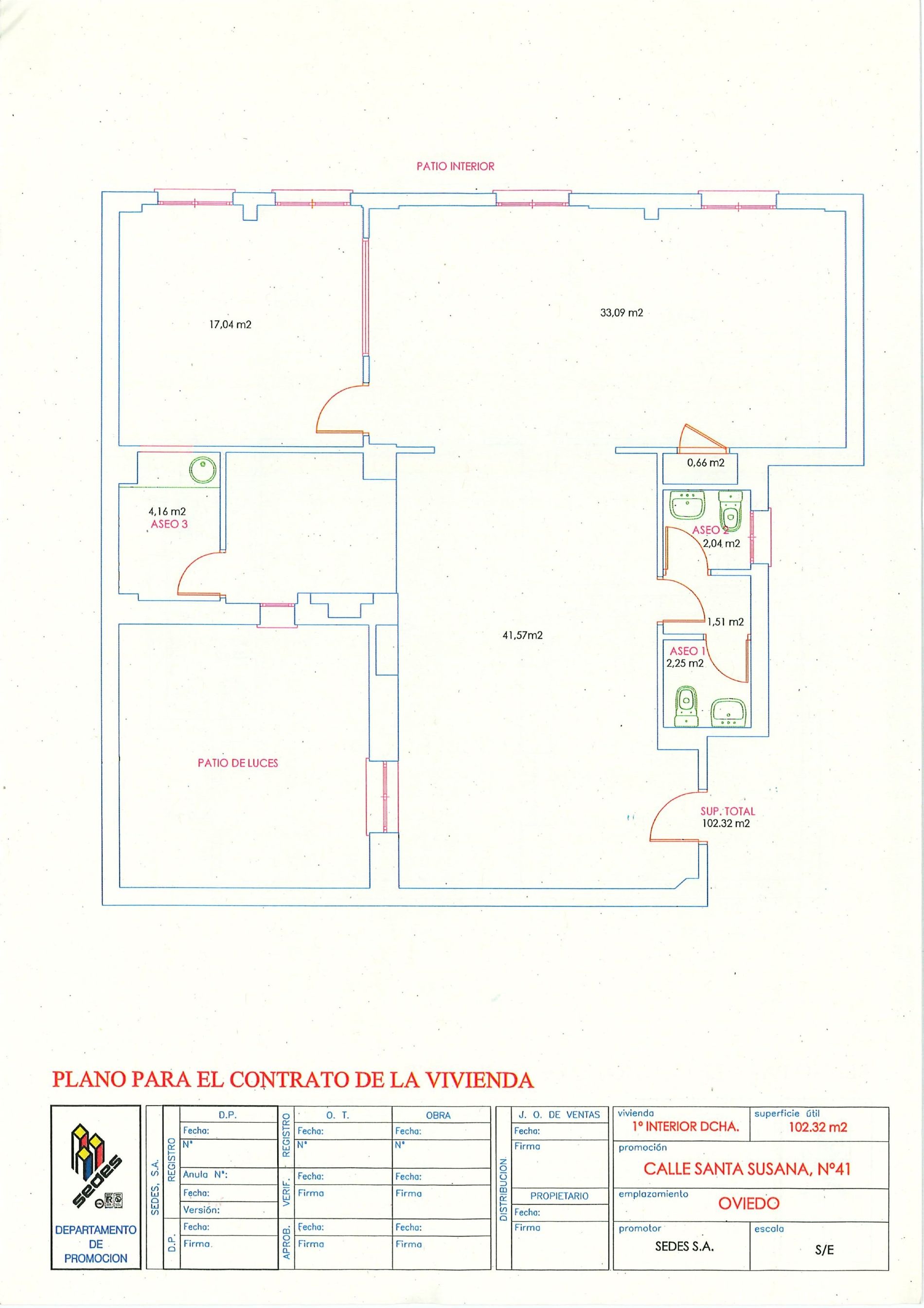 Plano piso c/ Llamaquique n 4 - Oviedo